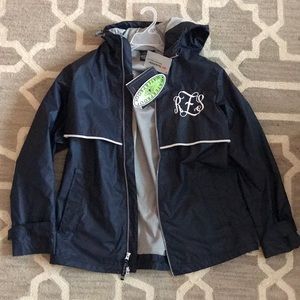 Charles River Monogrammed rain jacket